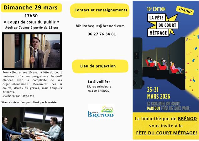 Fête du Court métrage - Bibliothèque de Brénod