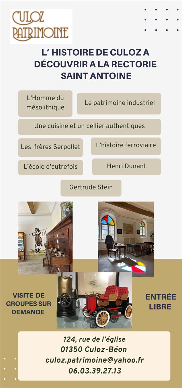 Visites de La Maison du Patrimoine à Culoz - Culoz Patrimoine