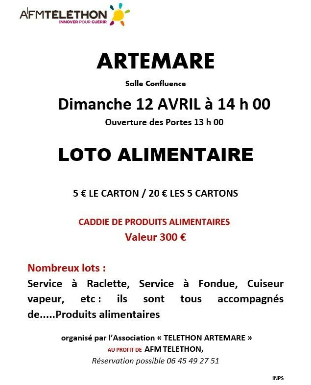 Loto alimentaire_Artemare - Téléthon Artemare