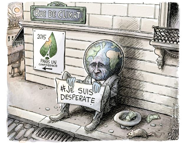 Dessin de Adam Zyglis, montrant une le changement climatique - Office de Tourisme de Saint Jean de S