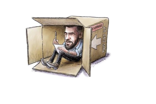 Autocaricature du dessinateur de presse Adam Zyglis - Office de Tourisme de Saint Jean de Sixt