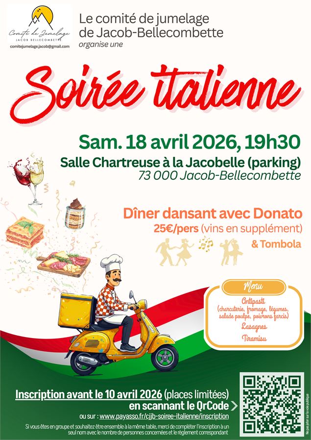 soirée italienne - Mairie de Jacob-Bellecombette