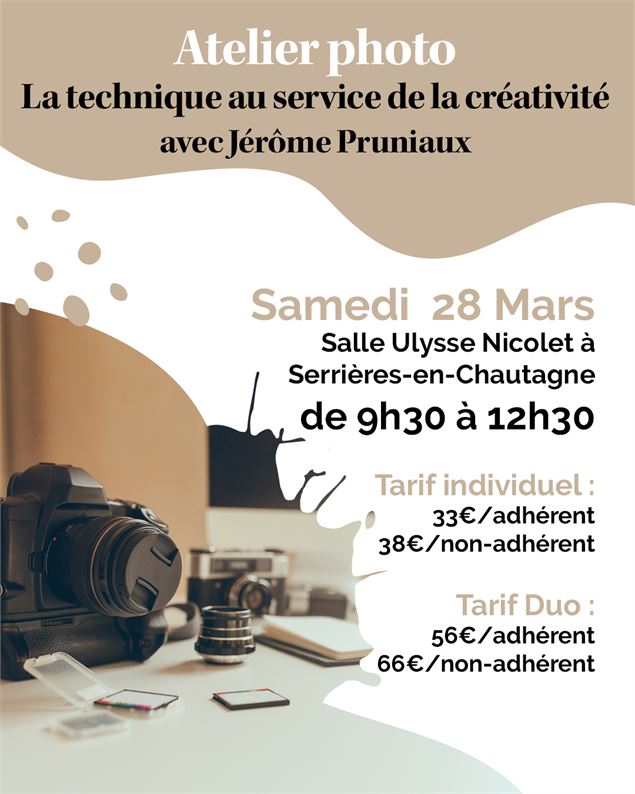 Atelier Photo - La technique au service de la créativité - Jérôme Pruniaux
