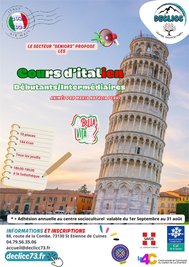 Declicc séniors : cours d'italien_Saint-Etienne-de-Cuines - Freepik