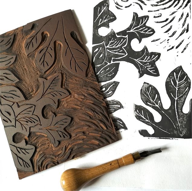 Atelier linogravure_Aime-la-Plagne - Lorène Herrero