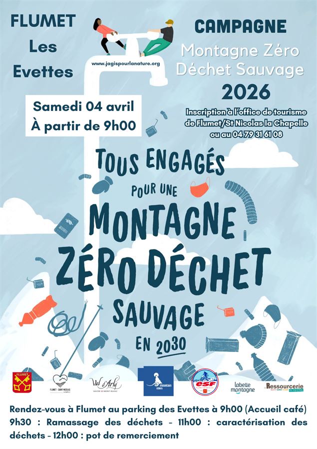Affiche ramassage des déchets 2026 - Mountain Riders