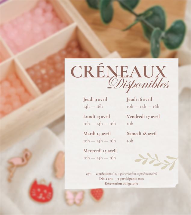 Ateliers Créatifs – Vacances d’avril : avec Les Créations de Maman ! - Lucile Manetta