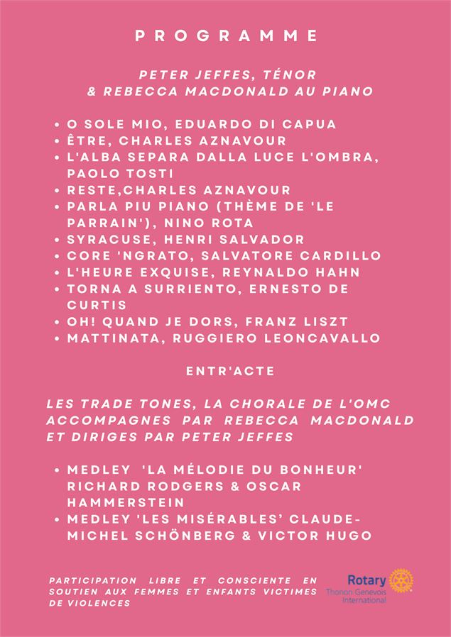 Concert solidaire en soutien aux femmes et enfants victimes de violences