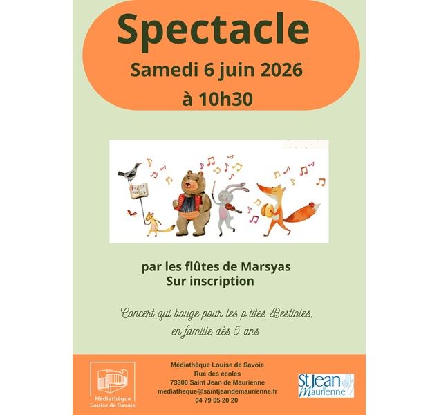 Affiche spectacle Carnaval des animaux - Médiathèque Louise de Savoie