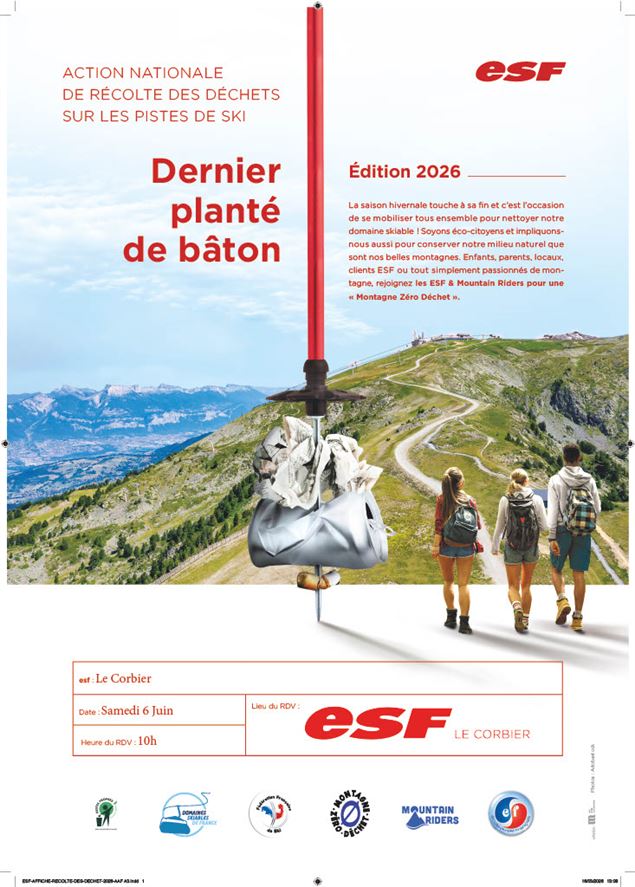Affiche Dernier planté de bâton Le Corbier - Office de Tourisme Le Corbier