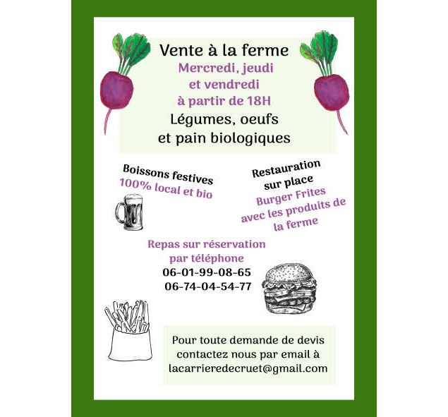 Flyer vente à la ferme - GAEC La Carrière de Cruet