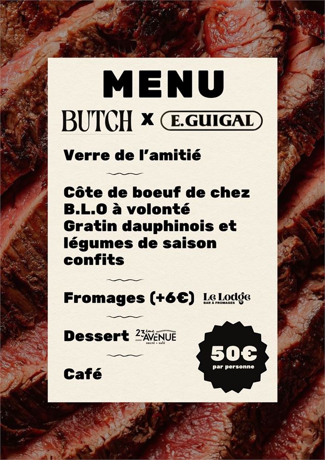 Affiche Menu Banquet Butch - Le Beau Marché