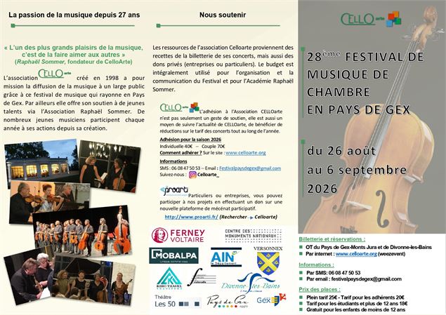 Concert d'ouverture du Festival de Musique de Chambre en Pays de Gex_Divonne-les-Bains - Cello Arte