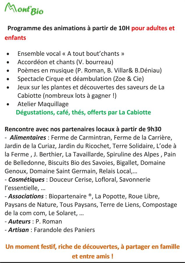 Le programme !