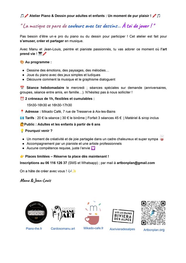 Programme atelier  - Manu Cardoso 