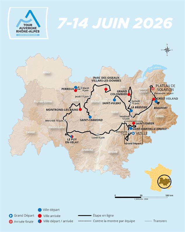 Tour Auvergne Rhone Alpes 2026 - ASO