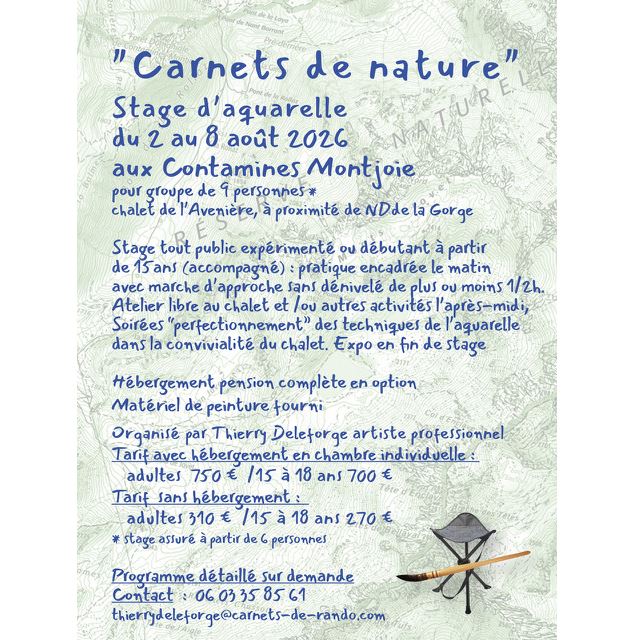 Carnets de nature : stage d'aquarelle dans la vallée des Contamines-Montjoie_Les Contamines-Montjoie