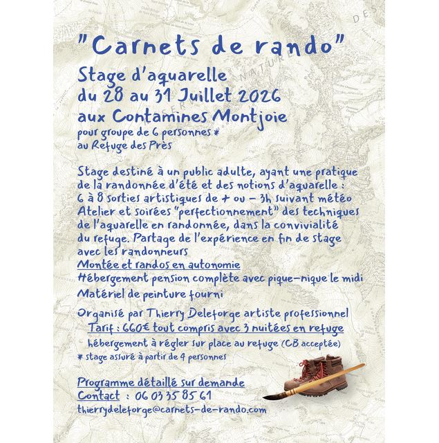 Carnets de rando : stage d'aquarelle dans les montagnes des Contamines_Les Contamines-Montjoie - Thi