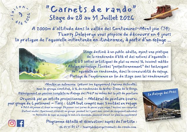 Carnets de rando : stage d'aquarelle dans les montagnes des Contamines_Les Contamines-Montjoie - Thi