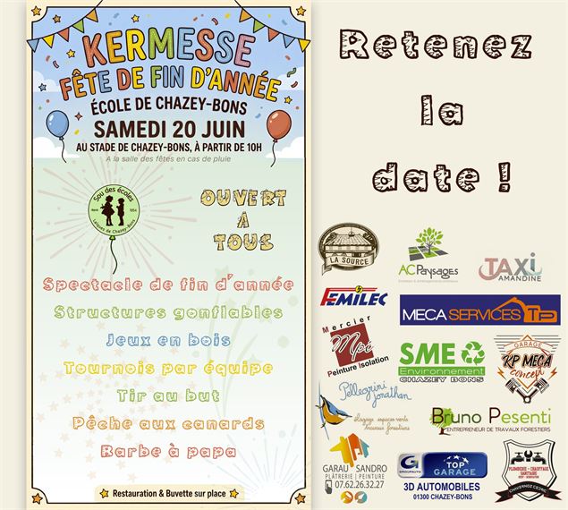 Kermesse de fin d'année_Chazey-Bons - Sous des écoles de Chazey-Bons