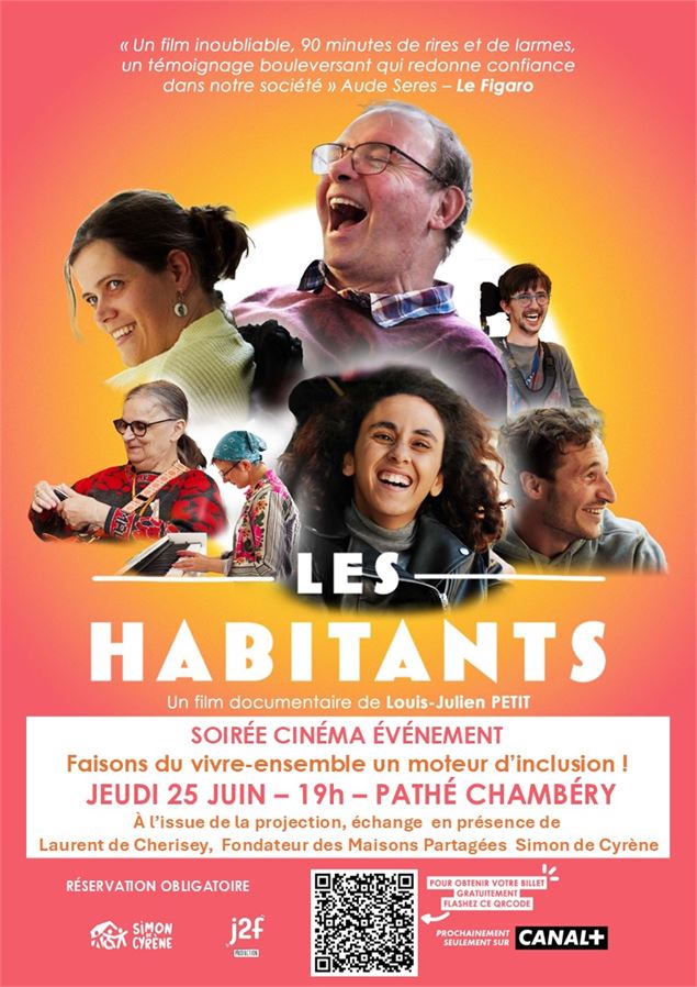 Affiche Les Habitants à Chambéry - CANAL+ et J2F, Fédération Simon de Cyrène, Simon 2 Savoie