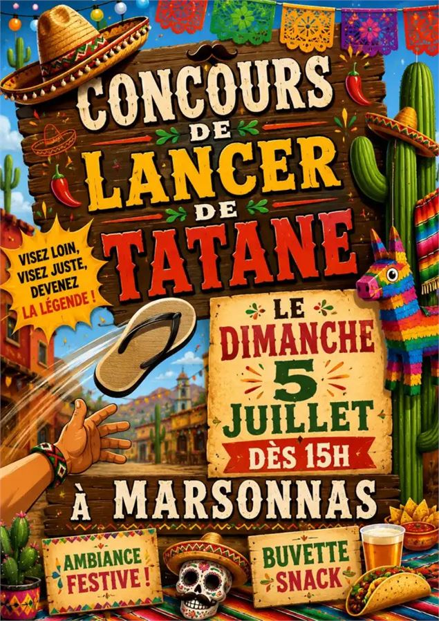 Affiche Lancé de tatane - ©Comité des fetes Marsonnas