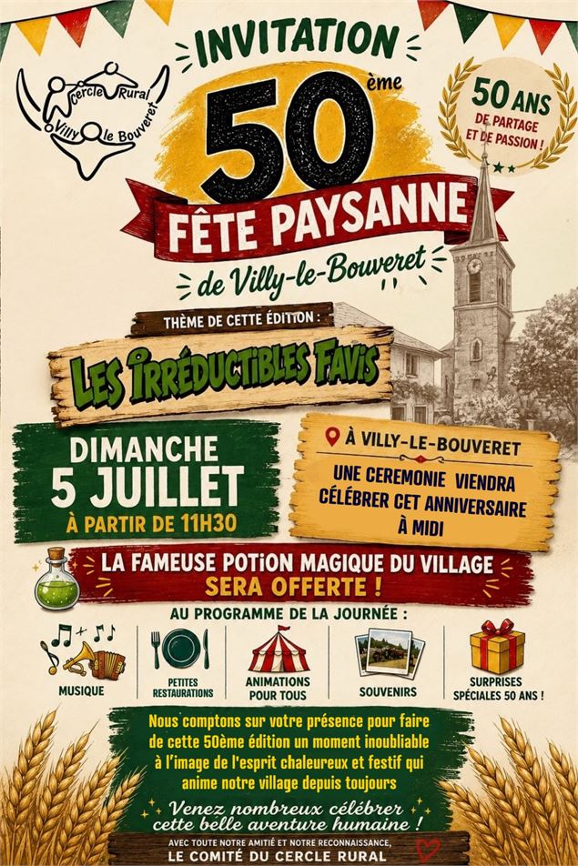 Affiche 50ème fête paysanne - Cercle rural Villy le Bouveret