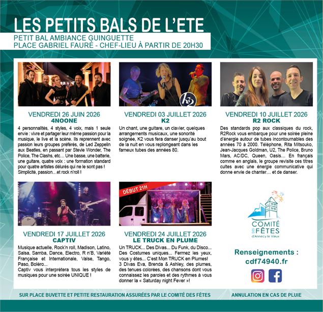Les petits bals de l'été : Le Truck en plume_Annecy - Comité des Fêtes d'Annecy le Vieux