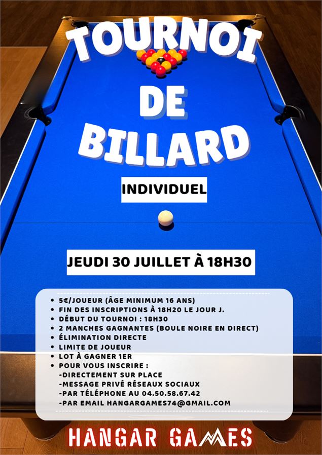 Tournoi de billard au Hangar Games_Les Carroz-d'Arâches - Libre de droit