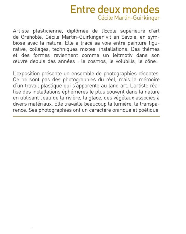 Expositions au caveau des Augustins - peinture et photos_Saint-Pierre-d'Albigny