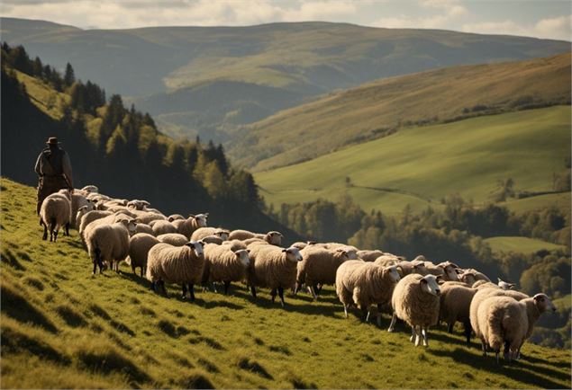 troupeau de moutons dans la montagne - OTHMV
