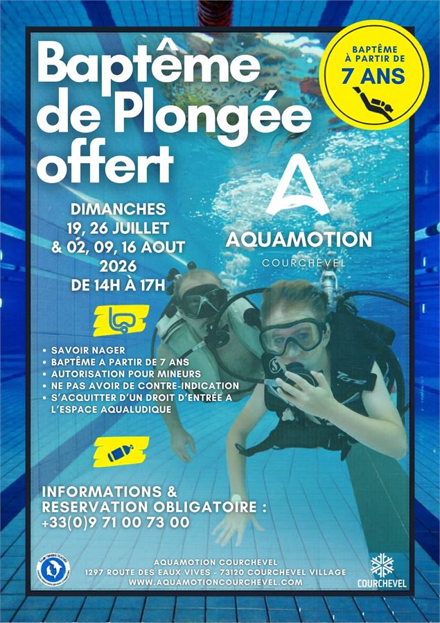 BAPTEME DE PLONGEE OFFERT ETE 2026_Courchevel - Aquamotion