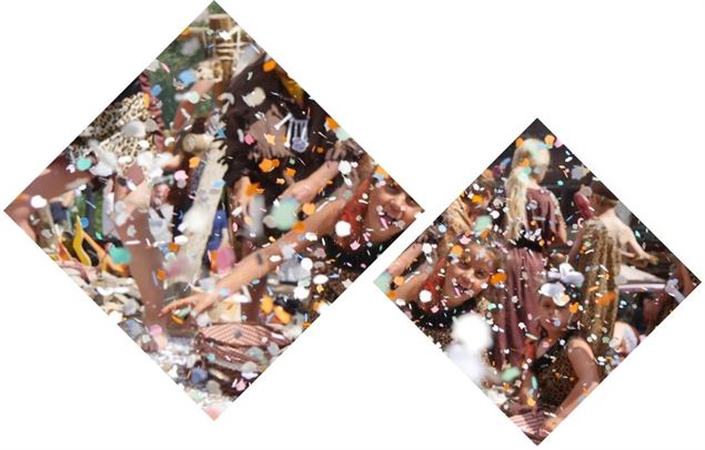Photo portrait - Bataille de confettis - Elisa Vercueil - Val d'Isère Tourisme