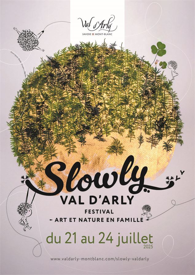 Affiche du Festival Slowly Val d'Arly - Art & Nature en famille - Office de Tourisme du Val d'Arly
