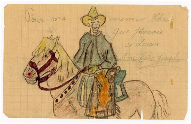 Dessin de Joseph Goldberg pour sa maman - Maison d'Izieu
