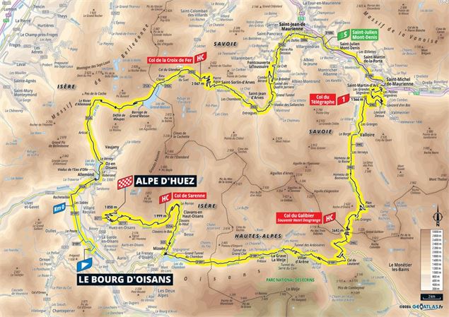 Carte Etape 20 - TDF2026 - © OT Saint Sorlin dArves - V Bellot-Mauroz