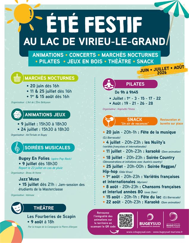 Programme complet Eté Festif au lac de Virieu-le-Grand_Virieu-le-Grand - La Pierre d'Amyon