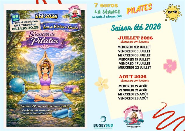 Séances de pilates pour tous au lac de Virieu le Grand_Virieu-le-Grand - Kopinette Fitness