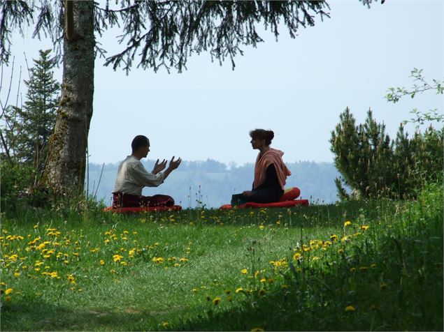 méditation dans le parc