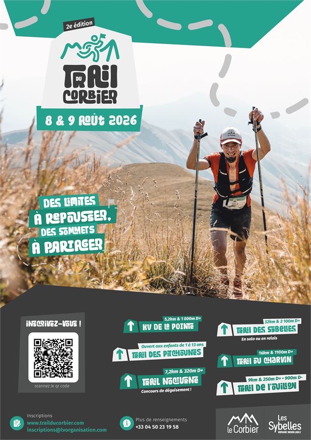 Affiche Trail du Corbier 2e édition 2026 - OT Le Corbier
