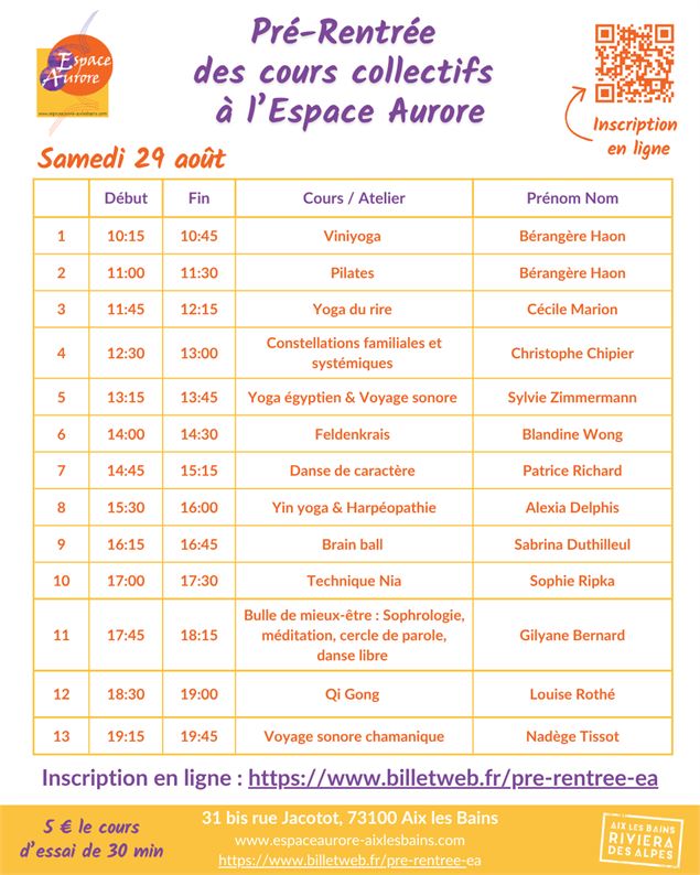 Planning pré-rentrée - Clémence Bricout