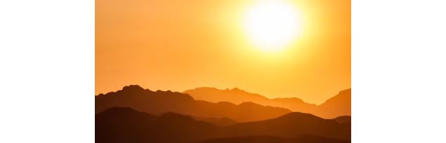 paysage avec soleil