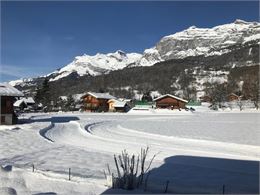 Piste ski de fond vue sur le massif du Mont Blanc - Stéphanie Cameron-Beamont