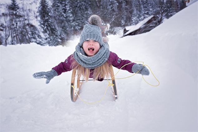 Petite fille sur une luge - Pixabay