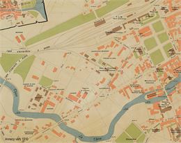 plan montrant l'abattoir vers 1910 - Archives municipales d'Annecy