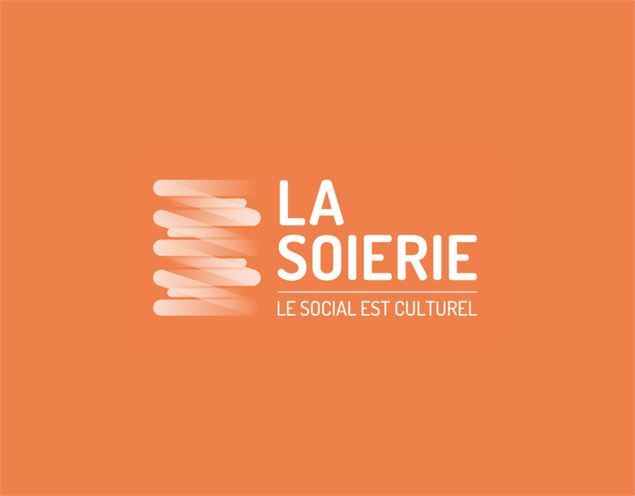 logo de la soierie écriture blanche sur fond orange - La Soierie