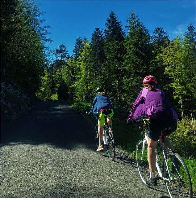 Cyclistes dans le col de Belleroche - M.Ballet