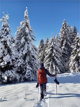 Randonnéur sur chemin du Leutellet - Megève Tourisme