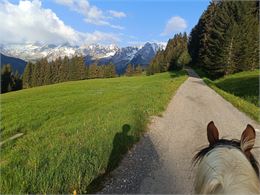 Balade à poney face à la chaîne des Aravis - Equit'horizon