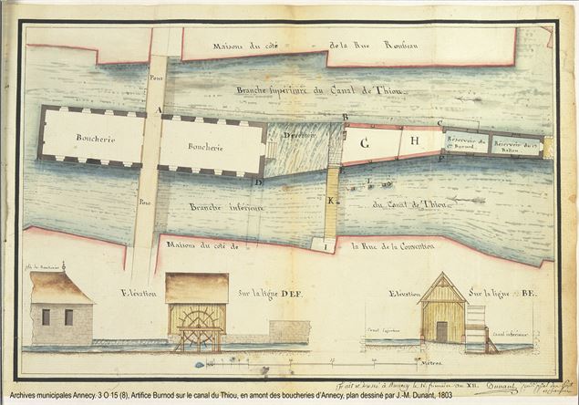 • Plan des vieilles boucheries du pont - Archives municipales Annecy. 23 Fi O 0440